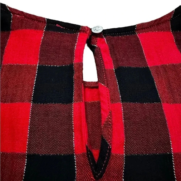 Crewcuts | Ruffle-Trim Buffalo Plaid Flannel Dress (12) ❤️🖤 - Picture 5 of 7